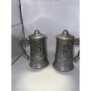 Vintage Wilton‎ Armetale Pewter Salt and Pepper Shakers Tankard Mug Columbia PA